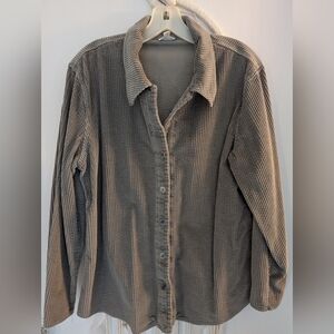 JJill Olive Green Corduroy Button-Up Shirt